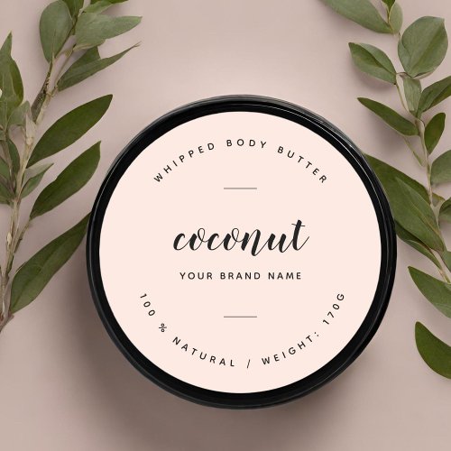 Pink body butter packaging label