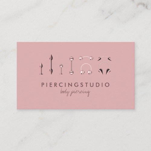 Pink Body Jewelry Boho Chic Store Piercing Business Card