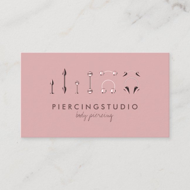 Pink Body Jewelry Boho Chic Store Piercing Business Card