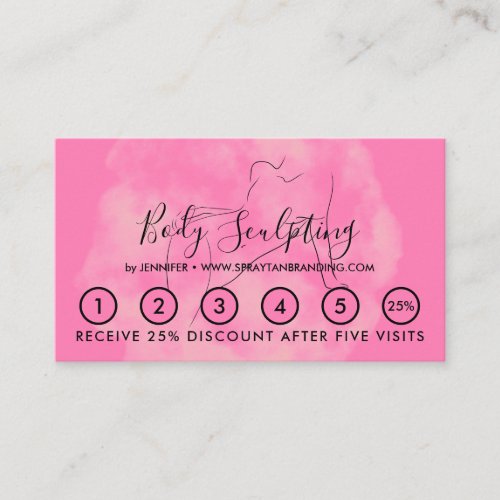 Pink Body sculpting contouring spa woman Business Card