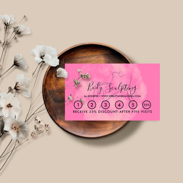 Pink Body sculpting contouring spa woman Business Card (Creator Uploaded)