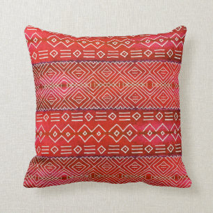 Pink Bohemian BOHO Desert Striped Navajo Pattern Throw Pillow