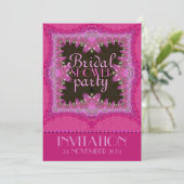 Pink Bohemian Princess Bridal Shower Invitations (Standing Front)
