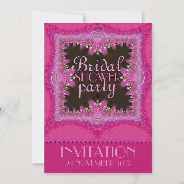 Pink Bohemian Princess Bridal Shower Invitations (Front)