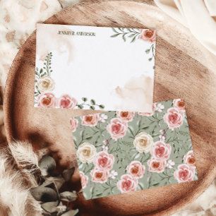 Pink Bohemian Rustic Personalized Stationery Note Card