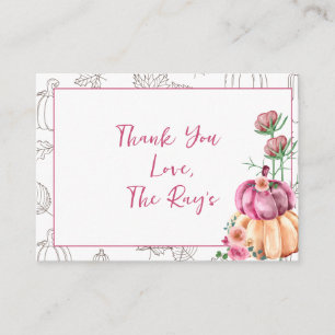 Pink Boho A Little Pumpkin is on the Way eclosure  Enclosure Card