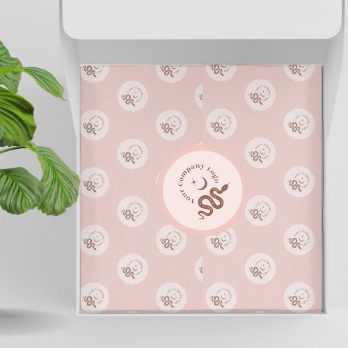 Pink Boho Business Packaging Custom Logo Branded Tissue Paper