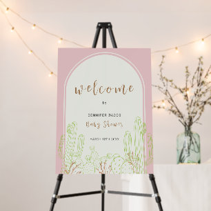 Pink Boho Cactus Arch Welcome Sign Baby Shower