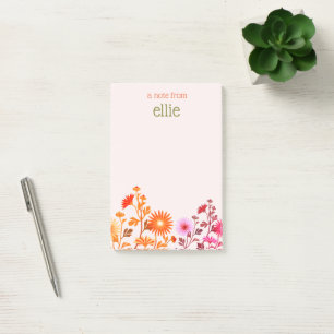 Pink Boho Country Floral Notepad