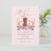 Pink Boho Cowgirl Sweet Sixteen Birthday Invitation (Standing Front)