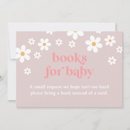 Pink Boho daisy Books for Baby Invitation