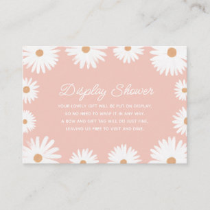 Pink Boho Daisy Floral Baby Shower Display Shower Enclosure Card