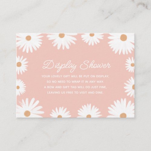 Pink Boho Daisy Floral Baby Shower Display Shower Enclosure Card