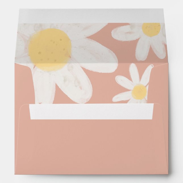 Pink Boho Daisy Floral Envelope (Back (Bottom))