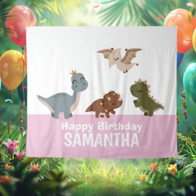 Pink Boho Dinosaur backdrop (Transform your space with our enchanting Pink Boho Dinosaur backdrop! )