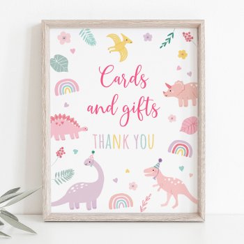 Pink Boho Dinosaur Cards And Gifts Birthday Sign by LittlePrintsParties at Zazzle