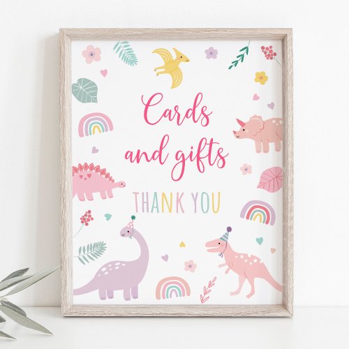 Pink Boho Dinosaur Cards and Gifts Birthday Sign
