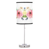 Pink Boho Elephant Floral Baby Girl Nursery Table Lamp (Back)
