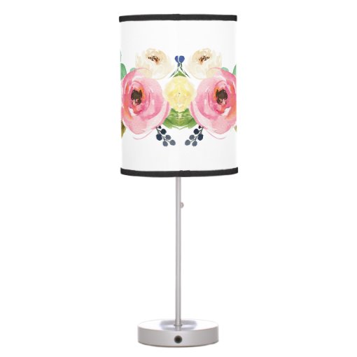 Pink Boho Elephant Floral Baby Girl Nursery Table Lamp Zazzle