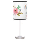 Pink Boho Elephant Floral Baby Girl Nursery Table Lamp (Left)