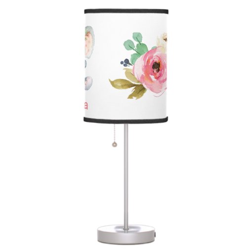 Pink Boho Elephant Floral Baby Girl Nursery Table Lamp Zazzle