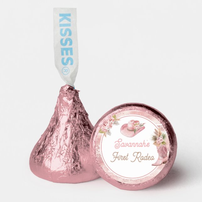 Pink Boho First Rodeo 1st Birthday Hershey®'s Kisses® (Front)