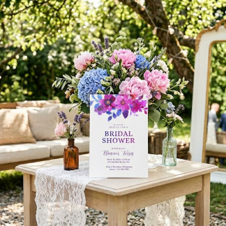 Pink boho floral bridal shower invitation