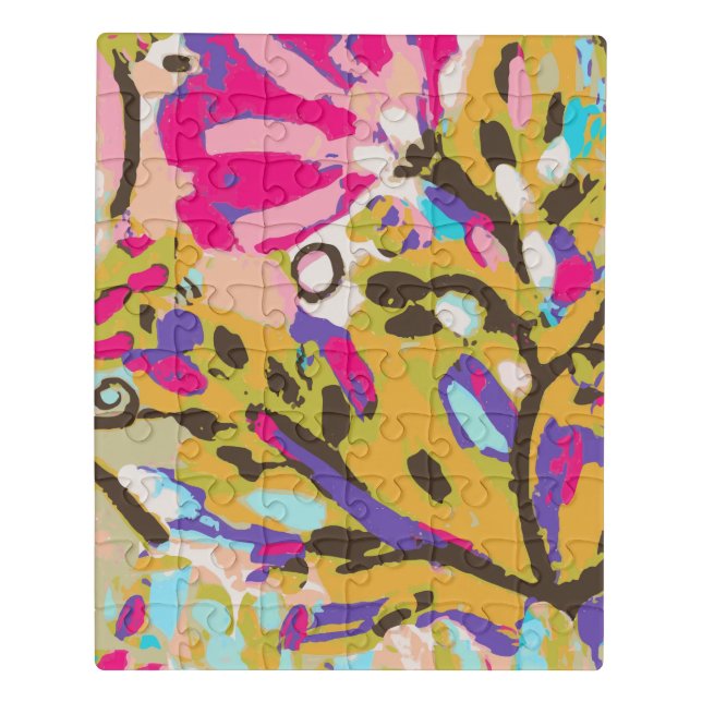 Pink Boho Floral I Jigsaw Puzzle (Puzzle Vertical)