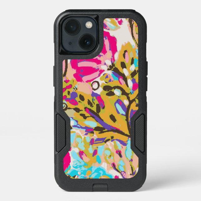 Pink Boho Floral I Otterbox iPhone Case (Back)
