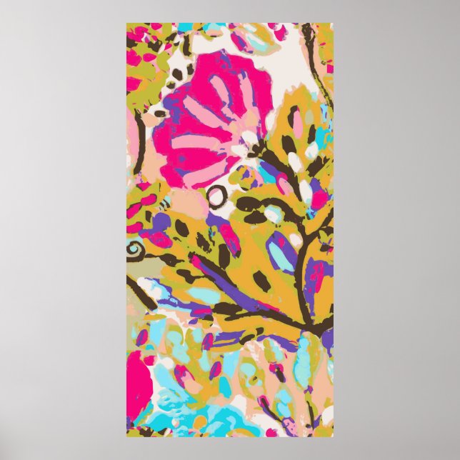 Pink Boho Floral I Poster (Front)