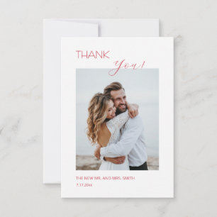 Pink Boho Flowers Thank You Card