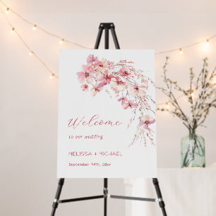 Pink Boho Flowers Wedding Foam Board