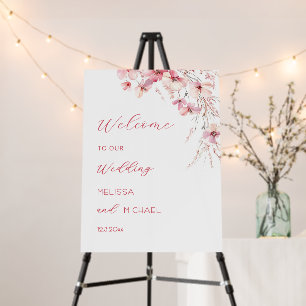 Pink Boho Flowers Wedding Foam Board