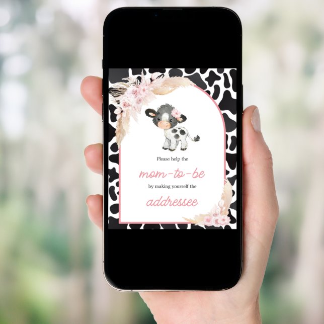 Pink Boho Highland Cow Envelope Station Poster (Front Digital)