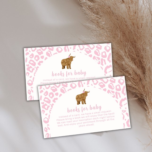Pink Boho Holy Cow Floral Books For Baby Shower  Enclosure Card (Pink Boho Holy Cow Floral Books For Baby Shower Enclosure Card)