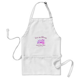 pink  boho love in Bloom bridal shower name retro Adult Apron