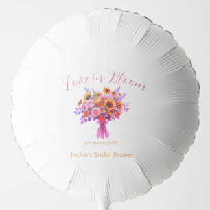 pink boho love in Bloom bridal shower name retro Balloon