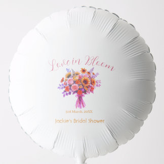 pink boho love in Bloom bridal shower name retro Balloon