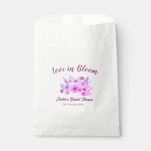 pink boho love in Bloom bridal shower name retro Favor Bag