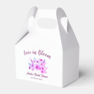 pink  boho love in Bloom bridal shower name retro Favor Boxes