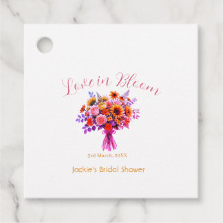 pink boho love in Bloom bridal shower name retro Favor Tags