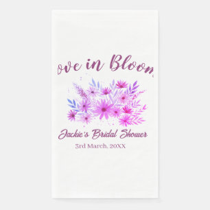 pink boho love in Bloom bridal shower name retro Paper Guest Towels