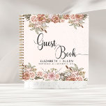 Pink Boho Personalized Floral Wedding Guest Book<br><div class="desc">Do you want to create a lasting memory of your wedding day? This personalized pink boho floral wedding guest book is the perfect way to do just that! Not only will guests be able to sign in, but they can also add photos and write down special memories. The hardcover design...</div>