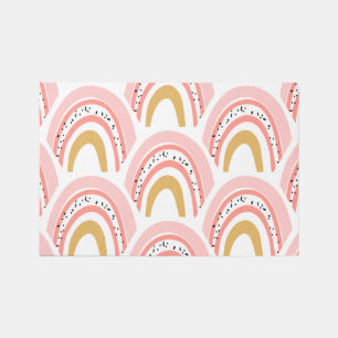 Pink Boho Rainbow Nursery Rug