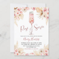 Pink Boho Rose Soiree Bridal Shower Invitation