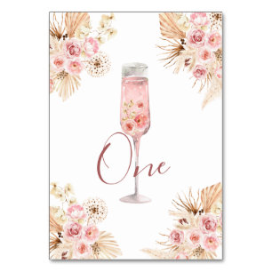 Pink Boho Rose Soiree Bridal Shower Table Number