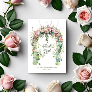 Pink Boho Roses Spring Wedding Arch