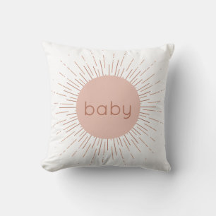 Pink Boho Sun Throw Pillow