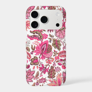 Pink Boho Vintage Floral Print iPhone 17 Pro Case