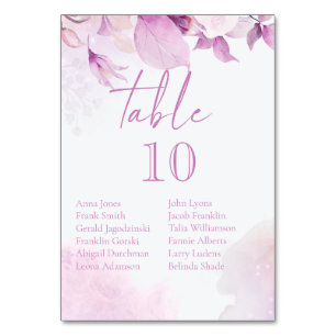 Pink Boho Wedding Table Numbers With Guest Names
